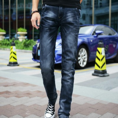 秋冬新款韓版男式牛仔褲 潮男時尚修身小腳褲 休閑彈力牛仔褲8129