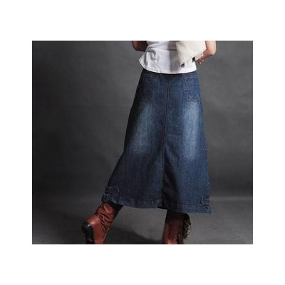 2013爆款半身牛仔長裙 回歸自然百搭純棉A型牛仔裙長裙