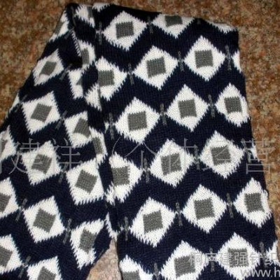 瑞麗時尚晴綸針織兒童圓機字母卡通提花圍巾