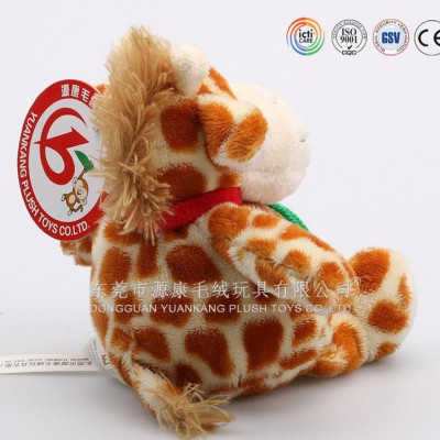 毛線圍巾圣誕樹貼布繡毛絨鹿子 卡通毛絨鹿子玩具 圣誕節必備鹿