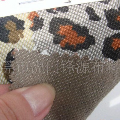 斜紋布，斜紋布印豹紋花，牛仔布A1058