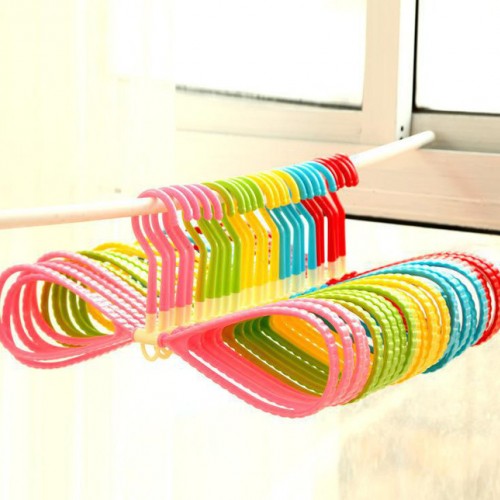 旋轉干濕兩用立體塑料防滑衣架 多用晾衣掛 衣撐圍巾掛