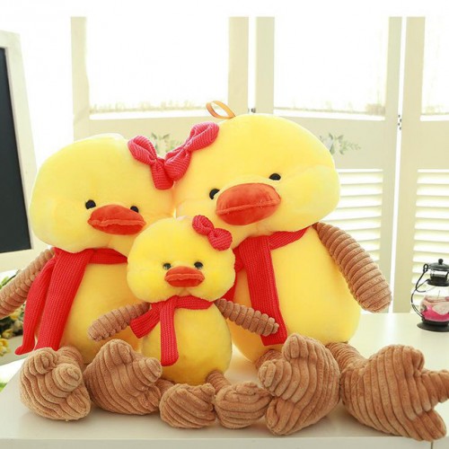 【直銷】毛絨玩具長腿鴨子公仔圍巾小鴨子大黃鴨生日禮物
