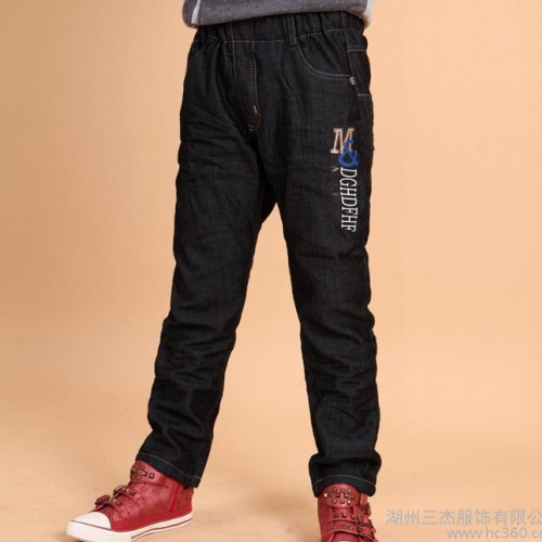 童裝男童冬褲 2014兒童韓版牛仔加絨褲牛仔褲厚款褲子 廠家直供