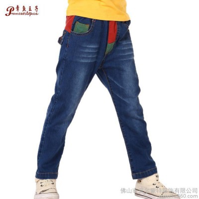 2015童裝男童牛仔褲春秋長褲 青少年牛仔褲韓版長褲 男童單褲長