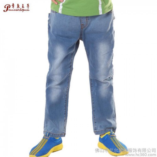 章魚王子2015男童牛仔褲韓版長褲 童裝中大童牛仔褲男童秋款單褲