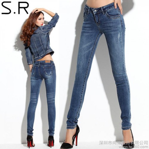 供應星旋2013新款彈力緊身中低腰牛仔褲