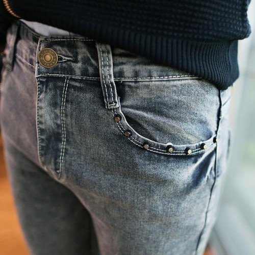 直銷2014秋冬男士百搭歐美修身彈力高品質牛仔褲男式長褲