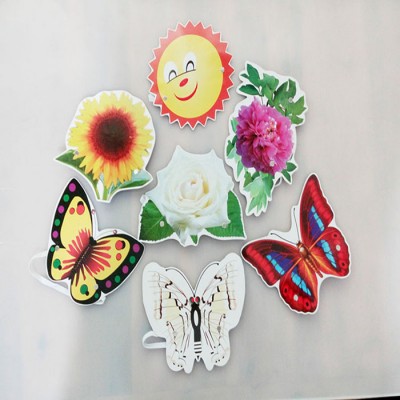 三只蝴蝶的故事兒童表演道具希伯特紅黃白花化妝舞會面具動物頭飾