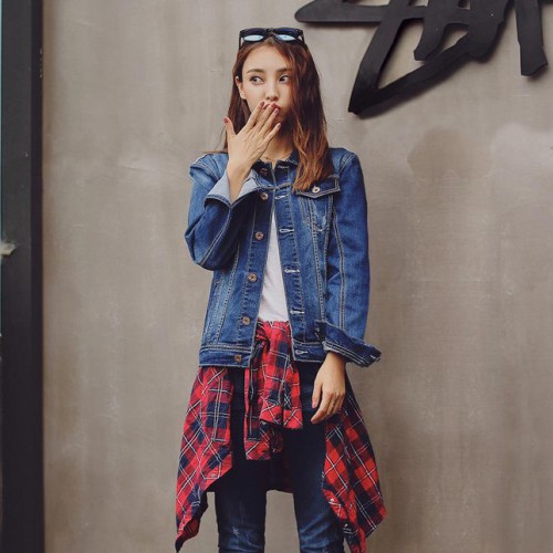 直銷女式外套新品牛仔外套修身秋裝外套女上衣女一件代發007#