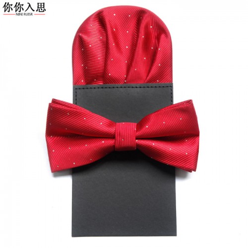 你你入思 男士正裝商務(wù)結(jié)婚新郎婚禮 紅色領(lǐng)結(jié)口袋巾英倫韓版禮服