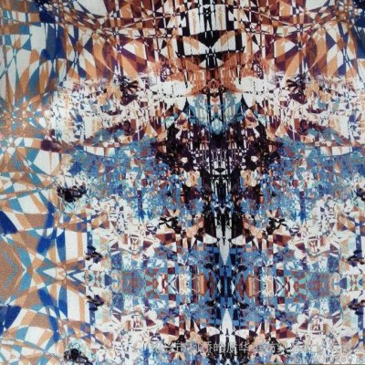 優(yōu)雅光感無(wú)彈人絲棉貢緞服裝面料，活性數(shù)碼印花，可定制花型