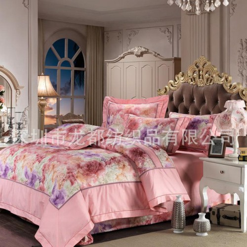 2014新款歐式貢緞提花四件套   床上用品四件套純棉 廠家批發