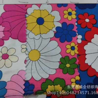 SQ019#現(xiàn)貨直銷童裝彈力貢緞活性印花面料 全棉活性梭織印