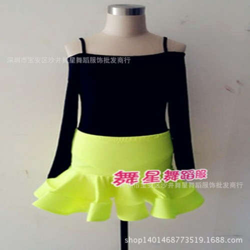 新款兒童拉丁舞蹈服裝女童夏季短袖吊帶款練功服表演服分體套裝 拉丁舞吊帶玫紅套裝