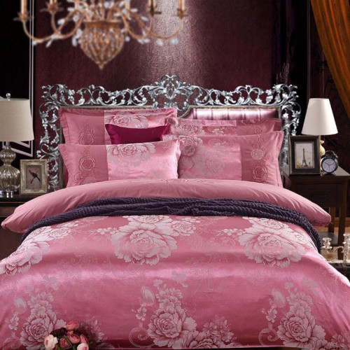 歐式  繡花貢緞提花四件套床上用品純棉被套床單全棉床品4件套