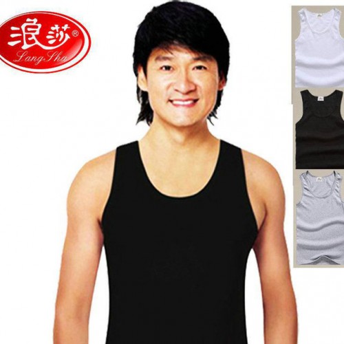 浪莎男士純棉羅紋背心夏季運動舒適吸汗修身無袖男士背心