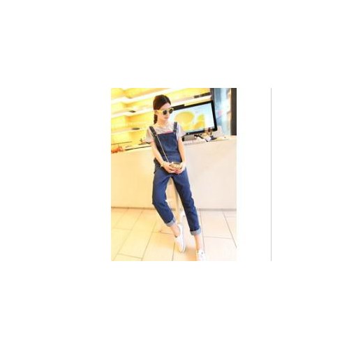 2013年新款女裝 可愛吊帶寬松休閑牛仔背帶連體褲