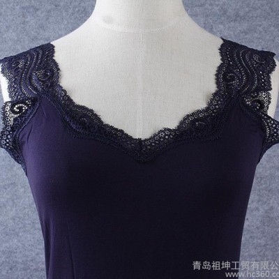 新品展示柔軟 舒適 蕾絲花邊 百搭打底吊帶背心【圖】