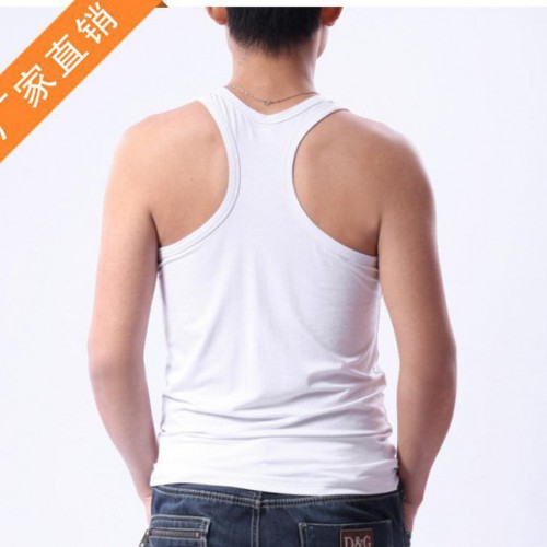 2015夏季男士全棉運動背心 細(xì)螺紋透氣吸汗健美男式經(jīng)典工字