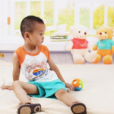 專柜 純棉夏季男童背心套裝 上衣+短褲二件套裝 K162