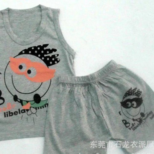 兒童套裝夏男寶寶卡通boy背心短褲套裝純棉中小童夏季新款