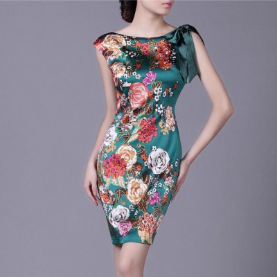 K46夏款新品真絲連衣裙 背心裙鉛筆裙時尚OL通勤女裝塵顏同款特批