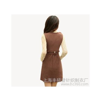 2013新款女裝淑女氣質修身毛呢背心裙 毛呢連衣裙 混批