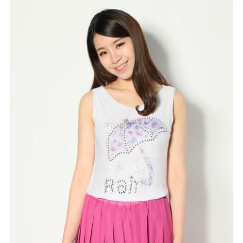 2013新款夏裝V領百搭雨傘印花針織無袖女式背心批發