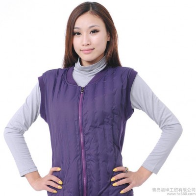 2015新款秋冬不倒絨棉羽絨雙層休閑女式馬甲背心大碼V領女馬