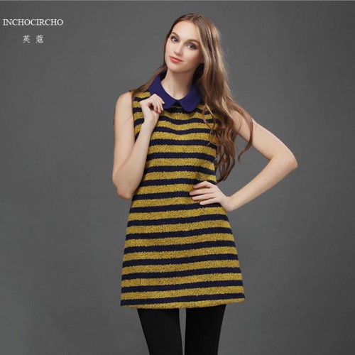 爾革2015春季打底裙背心裙春秋女裝顯瘦無袖連衣裙 歐美寬松