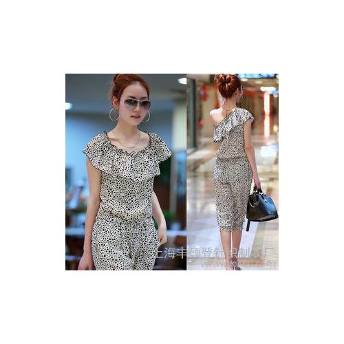 2013春夏裝時尚收腰顯瘦碎花荷葉邊背心哈倫褲 連體褲 小腳褲