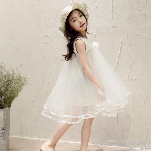 2016春夏新款女童連衣裙童裝公主裙背心裙兒童演出裙舞蹈網(wǎng)紗