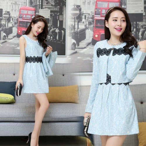 韓版女裝,秋冬款韓版女裝,秋冬款女裝,打底背心裙,長袖兩件套裝,2