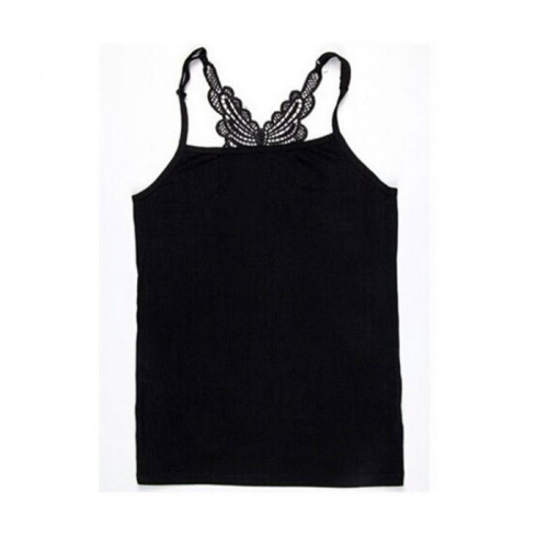 爆款** 伊云娜廠家直批 歐美范 后背鏤空鉤花蕾絲搶眼美背莫代爾背心20049