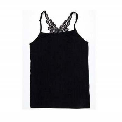 爆款** 伊云娜廠家直批 歐美范 后背鏤空鉤花蕾絲搶眼美背莫代爾背心20049