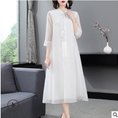 深圳南油春季新款品牌改良旗袍聚會(huì)禮服旅游年會(huì)連衣裙女禪服批發(fā)