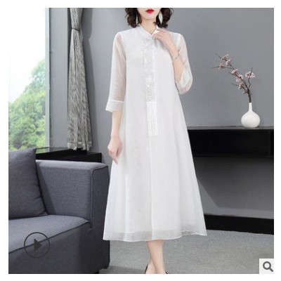 深圳南油春季新款品牌改良旗袍聚會(huì)禮服旅游年會(huì)連衣裙女禪服批發(fā)