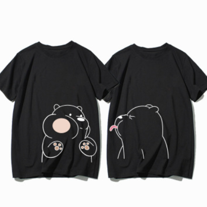 (牛奶絲)情侶裝夏季短袖T恤新款潮流網(wǎng)紅韓版寬松氣質(zhì)INS學(xué)生班服