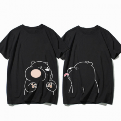 (牛奶絲)情侶裝夏季短袖T恤新款潮流網(wǎng)紅韓版寬松氣質(zhì)INS學(xué)生班服