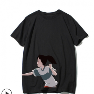 女士夏季上衣卡通千與千尋T恤情侶裝夏裝ins寬松白龍短袖T恤班服