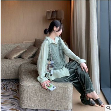 趨夢(mèng)DT EDITION純色百搭絲絨褲子女休閑春夏闊腿褲新款女裝2020