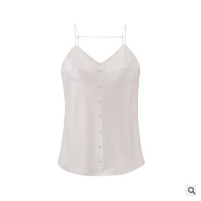 預售夏歐美純色內搭吊帶型修身型V領綠色雪紡外貿吊帶衫