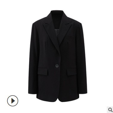 夏泡泡袖白色一粒扣雙排扣寬松氣質韓版顯瘦西裝領純色西裝