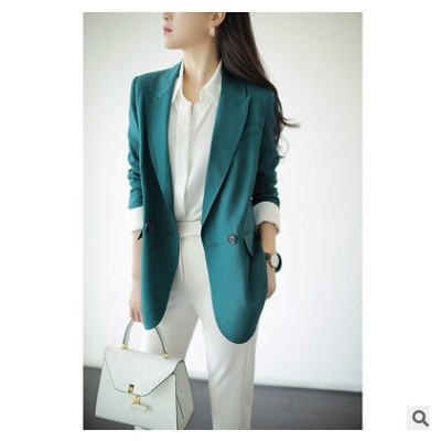 簡單好看 上身效果贊 洋氣小廓型寬松一粒扣西服外套 女