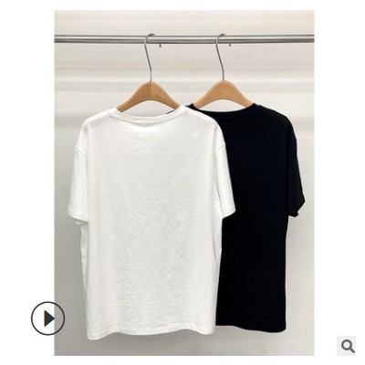 FINOA費挪2021春夏新款短袖笑臉t恤圓領通勤背心寬松棉上衣女8322