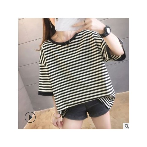 一件代發300斤特大碼女裝純棉短袖女230斤加肥加大t恤女遮肚上衣