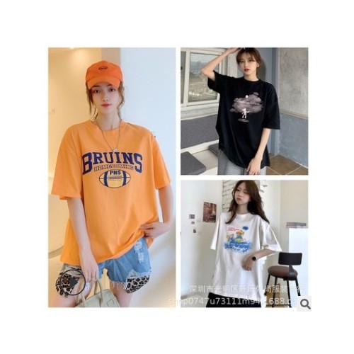 2021夏季新款女裝短袖t恤 韓版寬松上衣大碼女式體恤外貿地攤批發