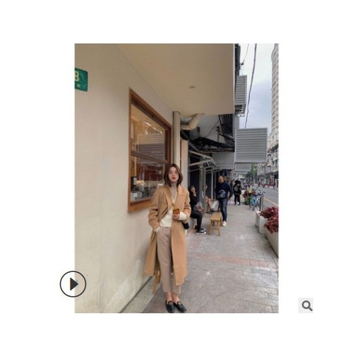 小金扣西褲垂墜感設(shè)計(jì)高腰直筒褲 顯瘦百搭休閑褲女2020秋冬新款