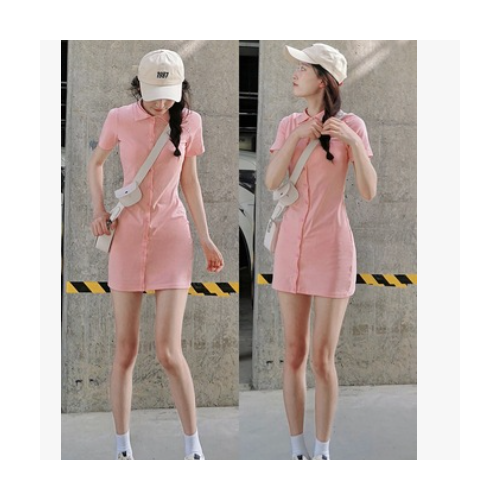 純色連衣裙2021年新款夏韓版女裝褶皺氣質復古裙仙女裙打底短裙